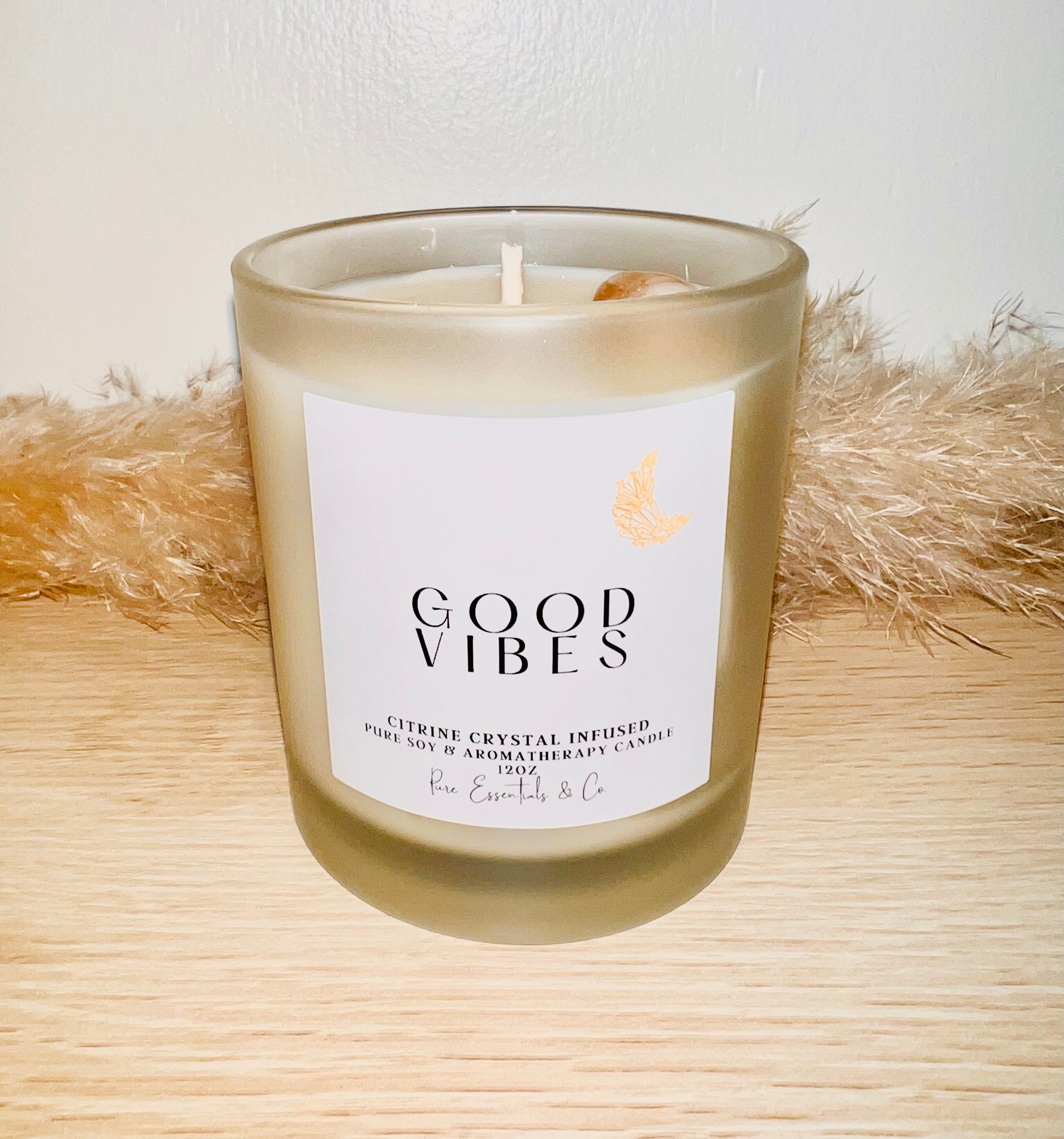 Good Vibes Crystal Candle